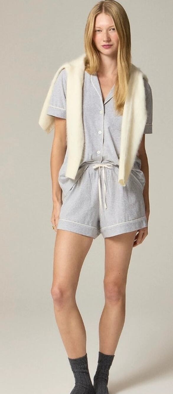 NWOT J. Crew Dreamy Cotton-Blend Pajama "SHORTS ONLY" Gray XXS